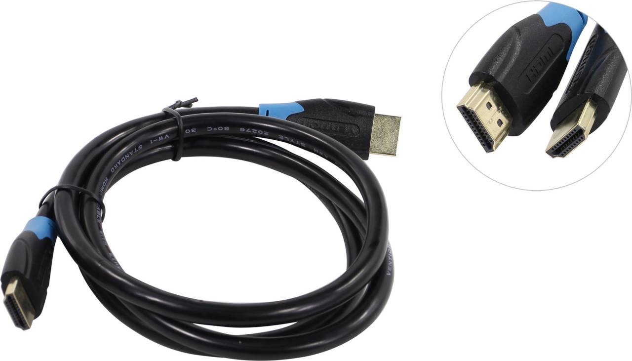 купить Кабель HDMI to HDMI (19M -19M)  1м ver1.4 Vention [VAA-B01-L100]