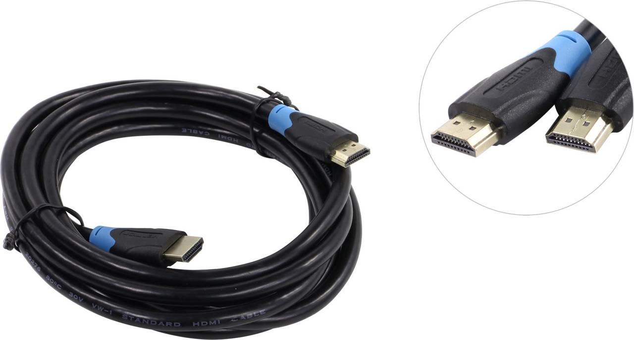 купить Кабель HDMI to HDMI (19M -19M)  3.0м ver1.4 Vention [VAA-B01-L300]