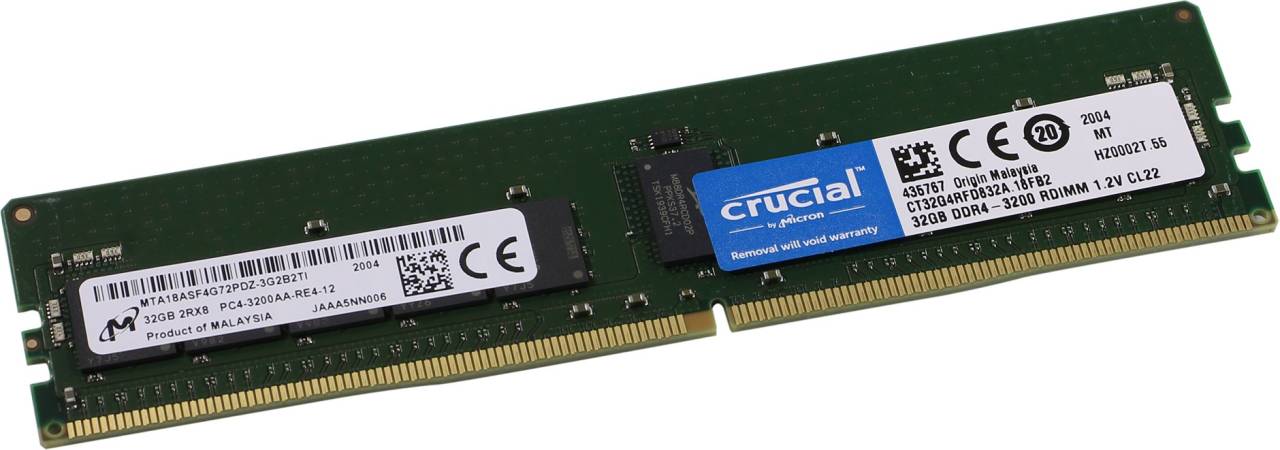    DDR4 RDIMM 32Gb PC-25600 Crucial [CT32G4RFD832A] CL22 ECC Registered