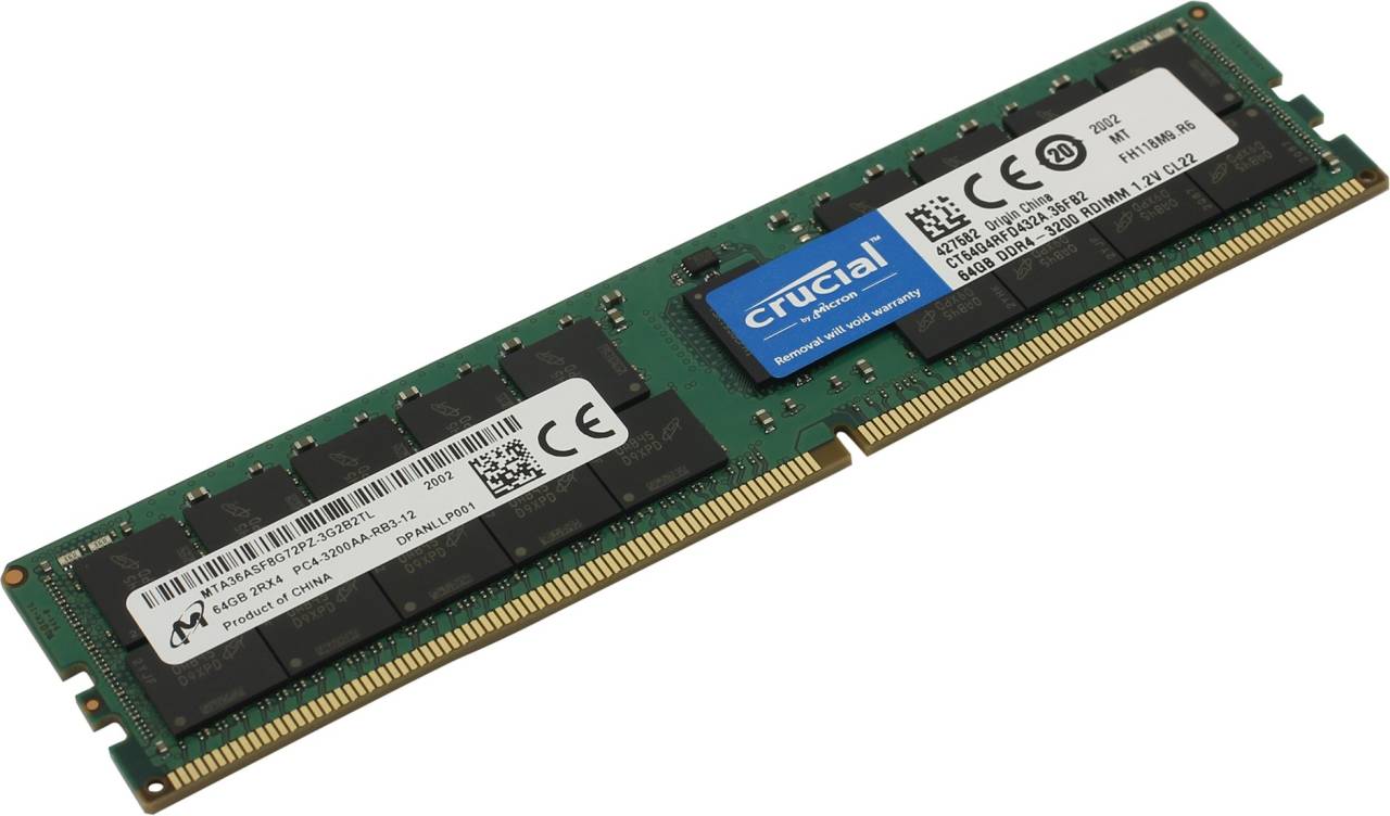    DDR4 RDIMM 64Gb PC-25600 Crucial [CT64G4RFD432A] CL22 ECC Registered