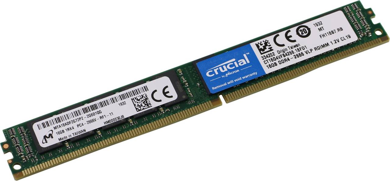    DDR4 RDIMM 16Gb PC-21300 Crucial [CT16G4VFS4266] CL19 ECC Registered LowProfile