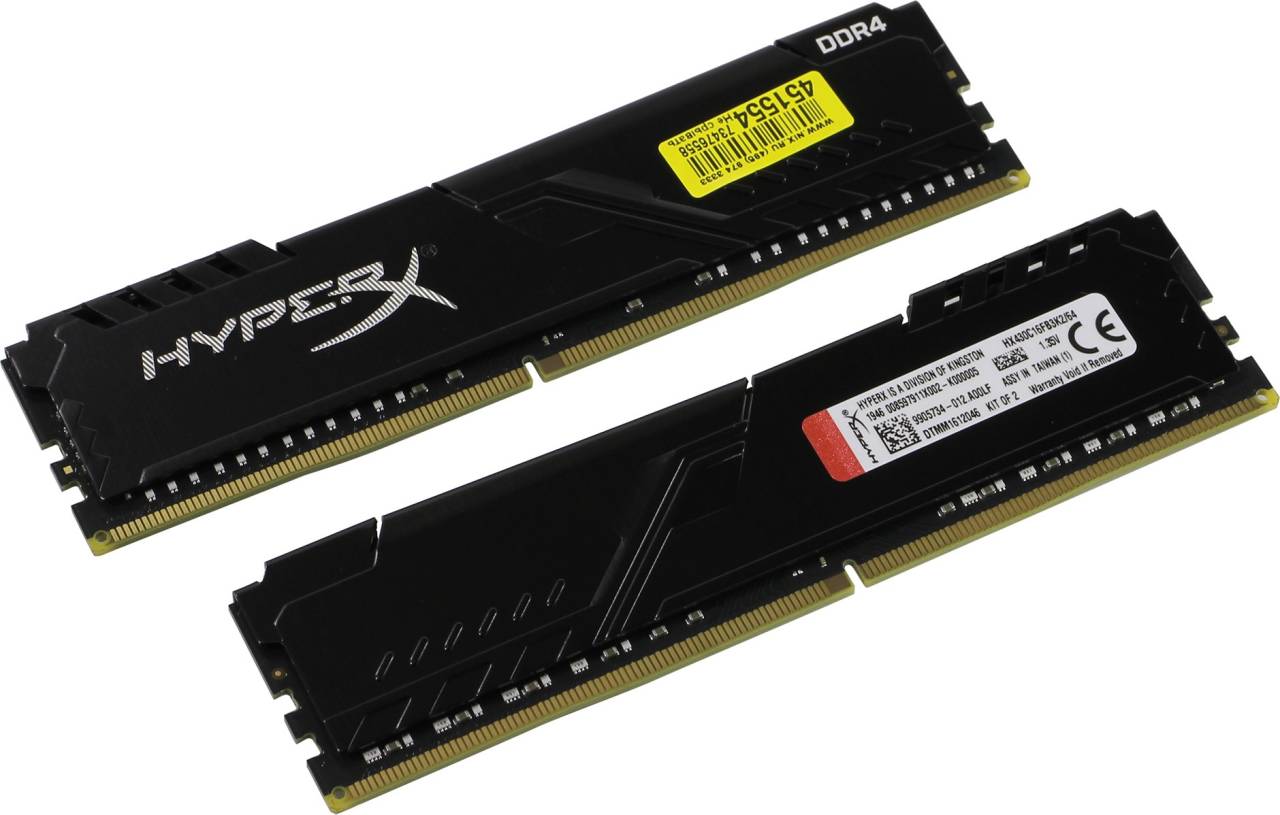    DDR4 DIMM 64Gb PC-24000 Kingston HyperX Fury [HX430C16FB3K2/64] KIT 2*32Gb CL16
