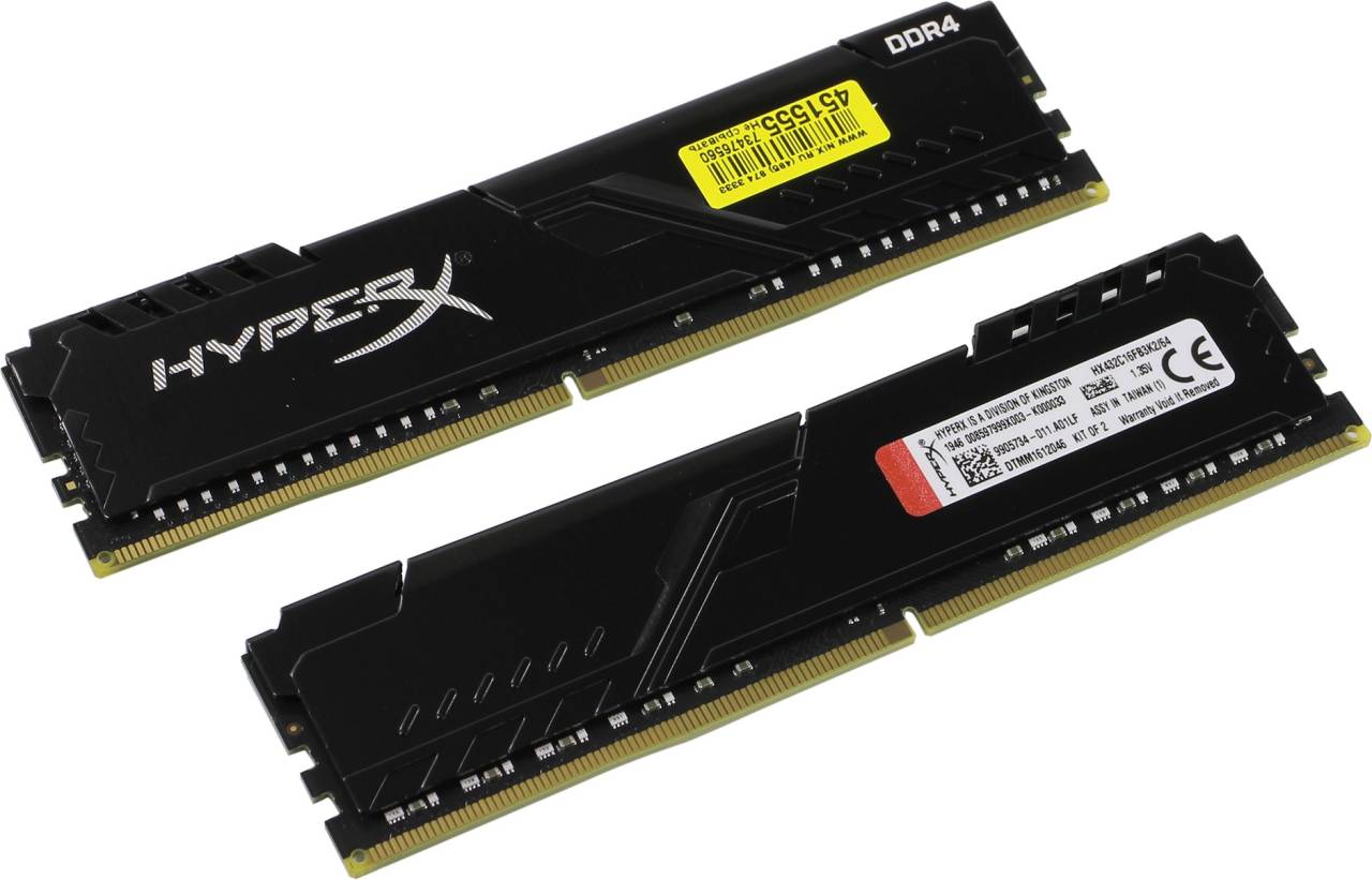    DDR4 DIMM 64Gb PC-25600 Kingston HyperX Fury [HX432C16FB3K2/64] KIT2*32Gb CL16
