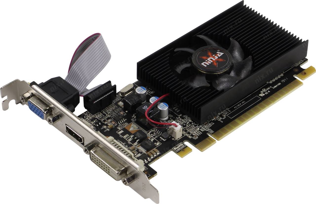   PCI-E 1Gb GDDR3 Ninja NK72NP013F (RTL) D-Sub+DVI+HDMI [GeForce GT720]