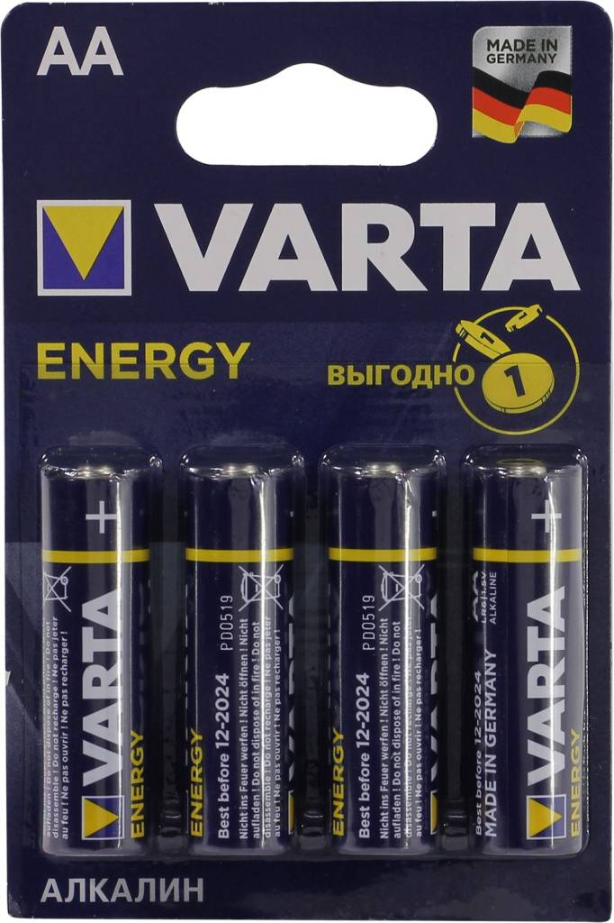  .  VARTA ENERGY 4106-4, SizeAA, 1.5V,  (alkaline) [. 4 ]