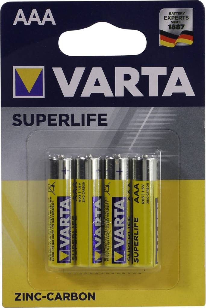  .  VARTA SUPERLIFE 2003-4, SizeAAA, 1.5V, (Zinc-Carbon) [. 4 ]