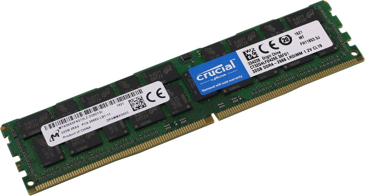    DDR4 LRDIMM 32Gb PC-21300 Crucial [CT32G4LFD4266] CL19 ECC Registered Load Reduced