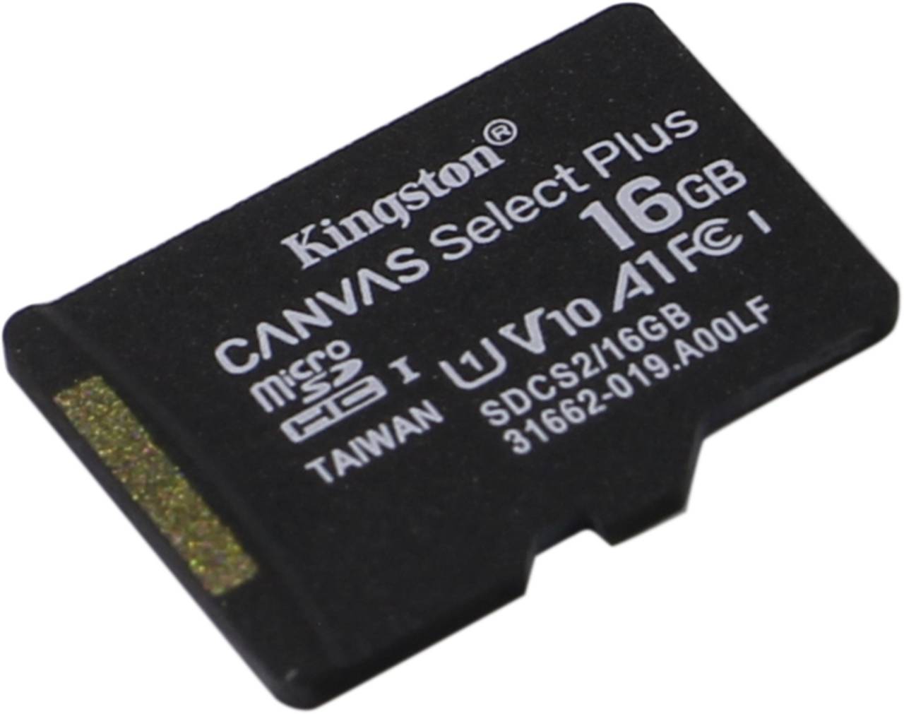    microSDHC 16Gb Kingston [SDCS2/16GBSP] A1 V10 UHS-I U1