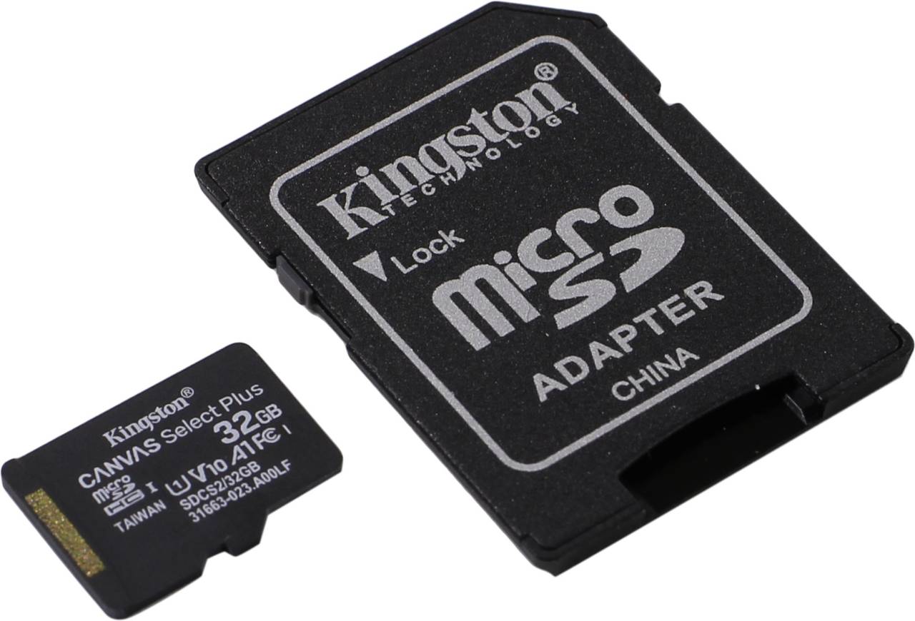    microSDHC 32Gb Kingston [SDCS2/32GB] A1 V10 UHS-I U1+microSD-- >SD Adapter