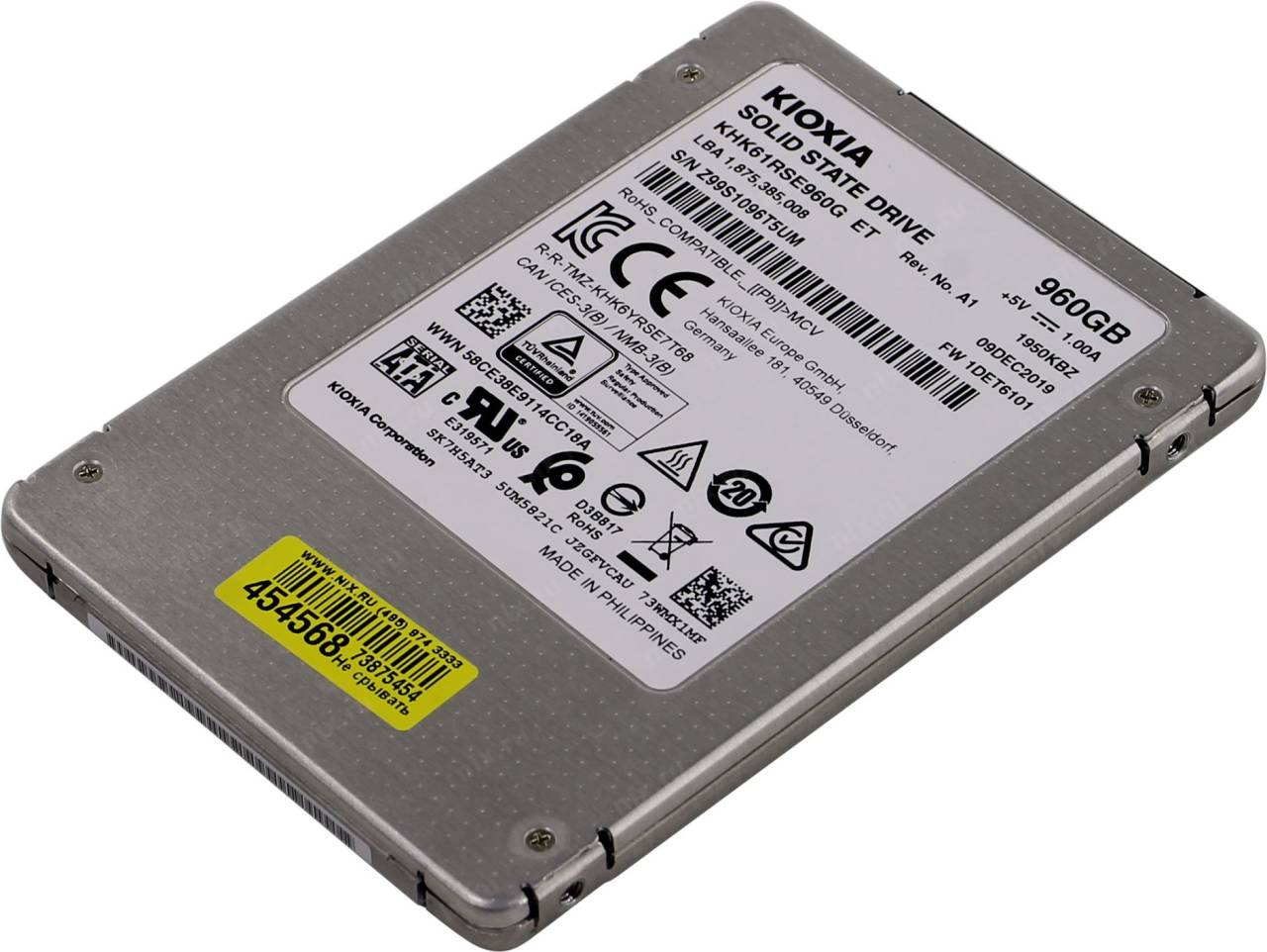   SSD 960 Gb SATA-III Toshiba KIOXIA HK6-R [KHK61RSE960G] 2.5 3D TLC