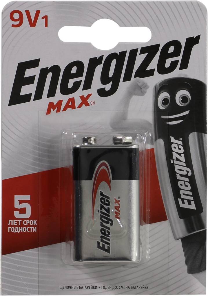  .  Energizer MAX 6LR61 , 9V,  (alkaline),  