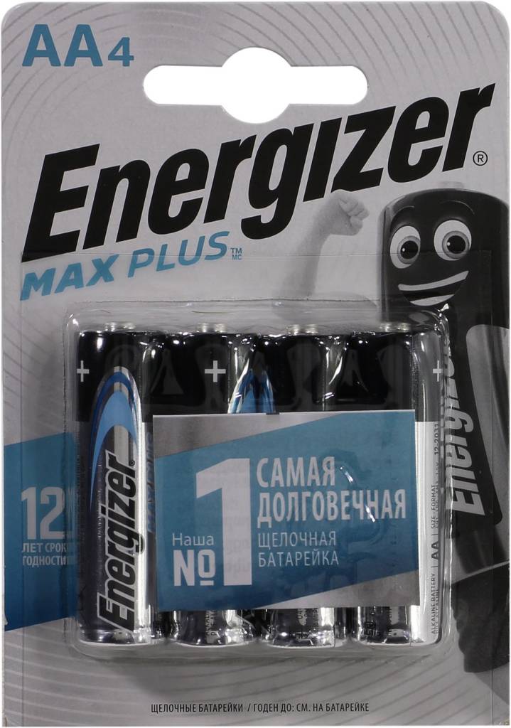  .  Energizer MAX Plus (LR6) Size AA, 1.5V,  (alkaline) [. 4 ]