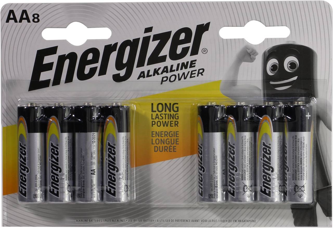  .  Energizer Alkaline Power (LR6) Size AA, 1.5V,  (alkaline) [. 8 ]