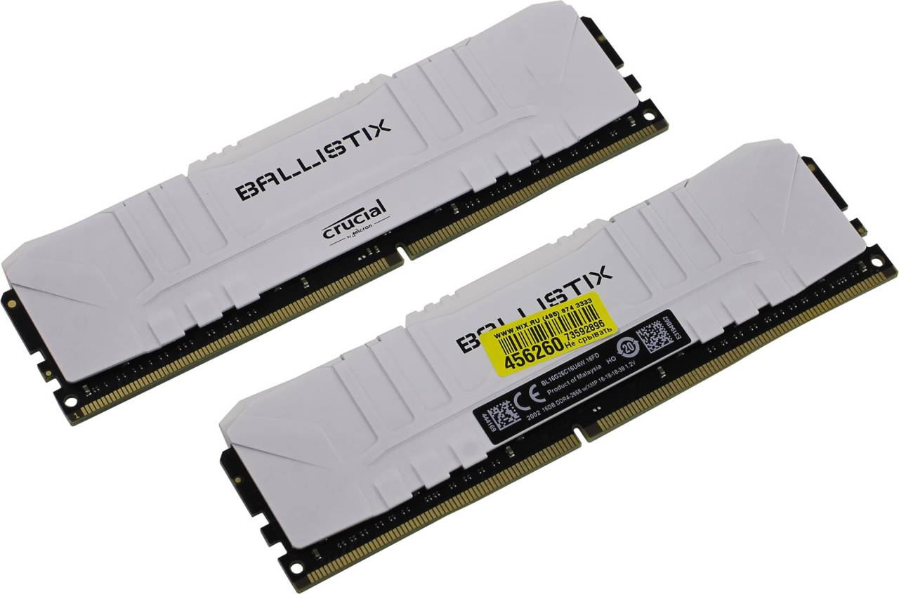    DDR4 DIMM 32Gb PC-21300 Crucial Ballistix [BL2K16G26C16U4W] KIT 2*16Gb