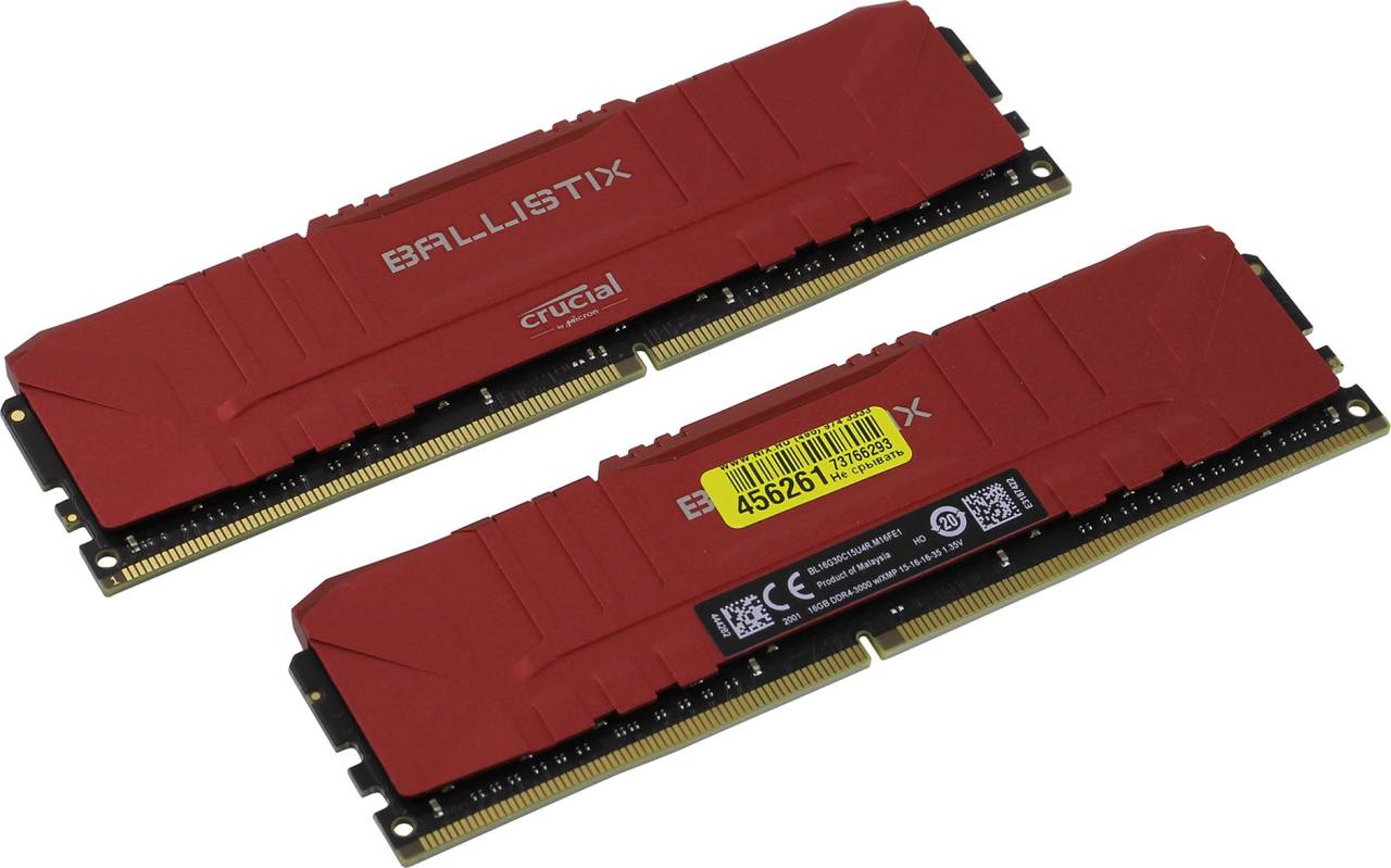    DDR4 DIMM 32Gb PC-24000 Crucial Ballistix [BL2K16G30C15U4R] KIT 2*16Gb