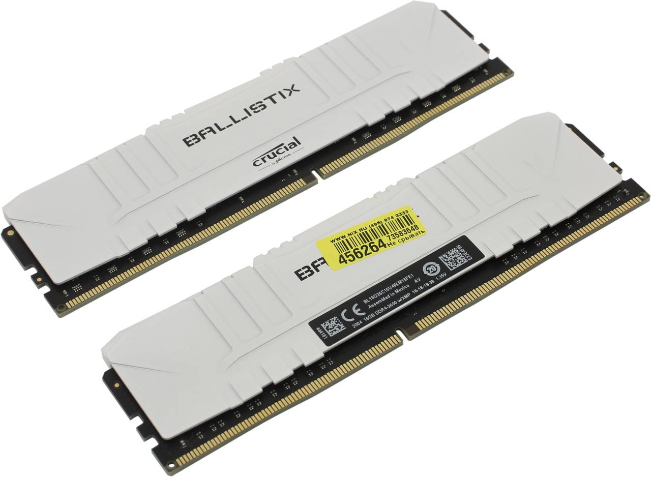    DDR4 DIMM 32Gb PC-28800 Crucial Ballistix [BL2K16G36C16U4W] KIT 2*16Gb