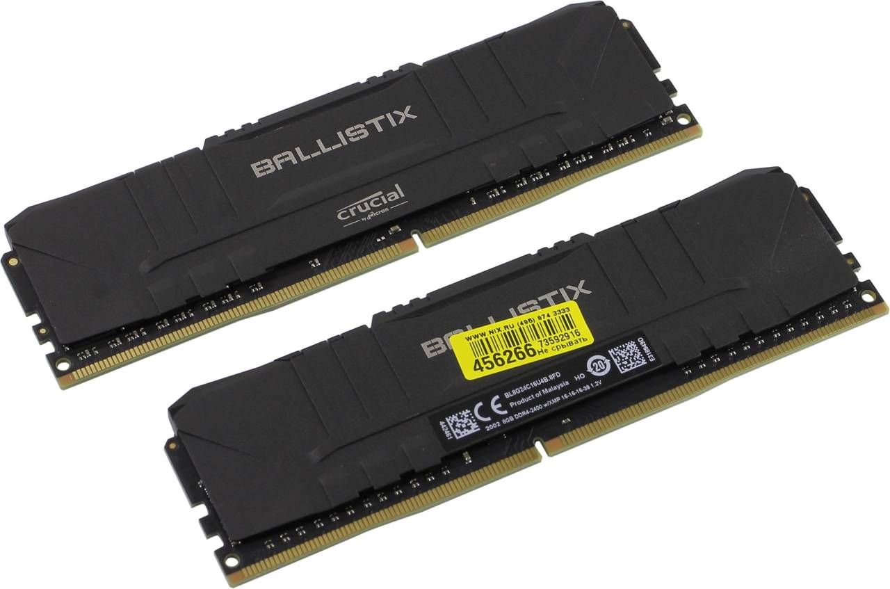    DDR4 DIMM 16Gb PC-19200 Crucial Ballistix [BL2K8G24C16U4B] KIT 2*8Gb