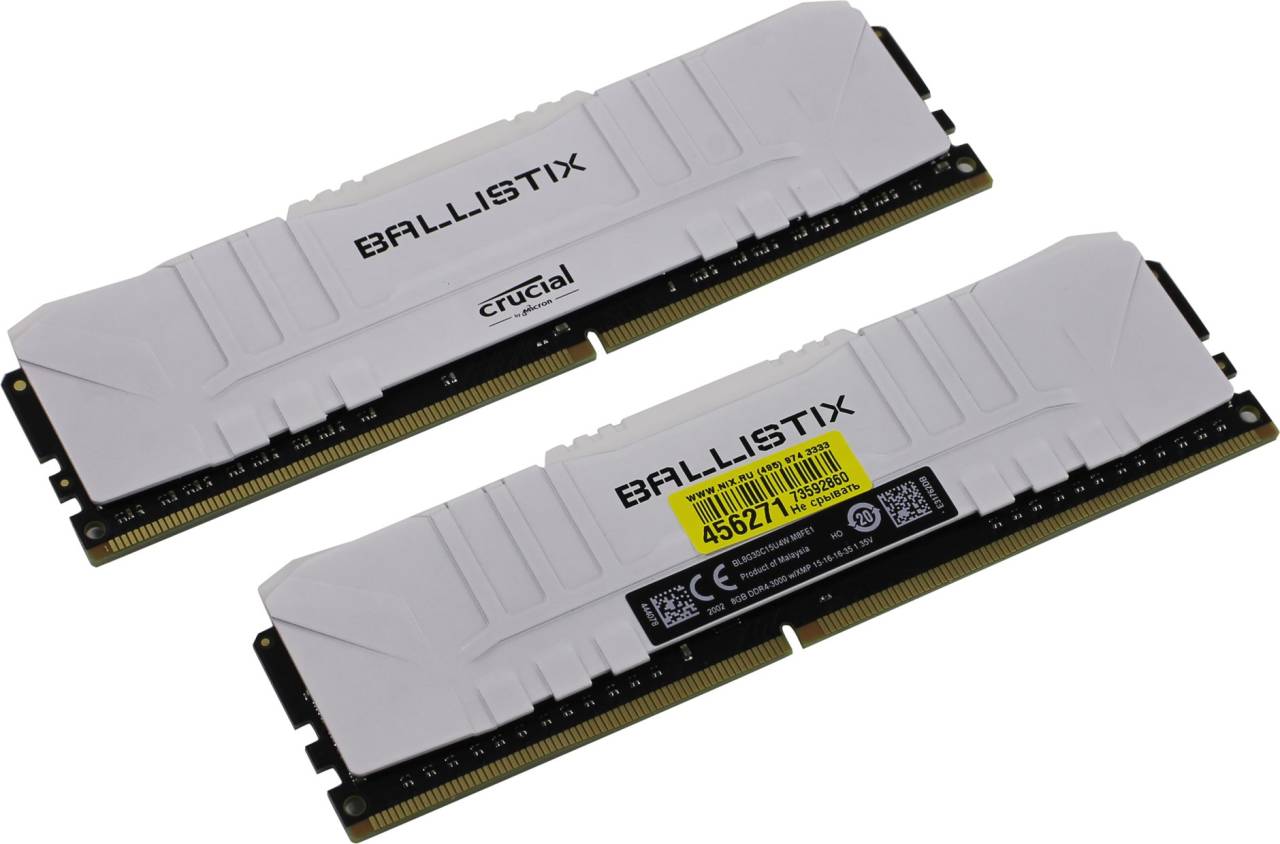    DDR4 DIMM 16Gb PC-24000 Crucial Ballistix [BL2K8G30C15U4W] KIT 2*8Gb