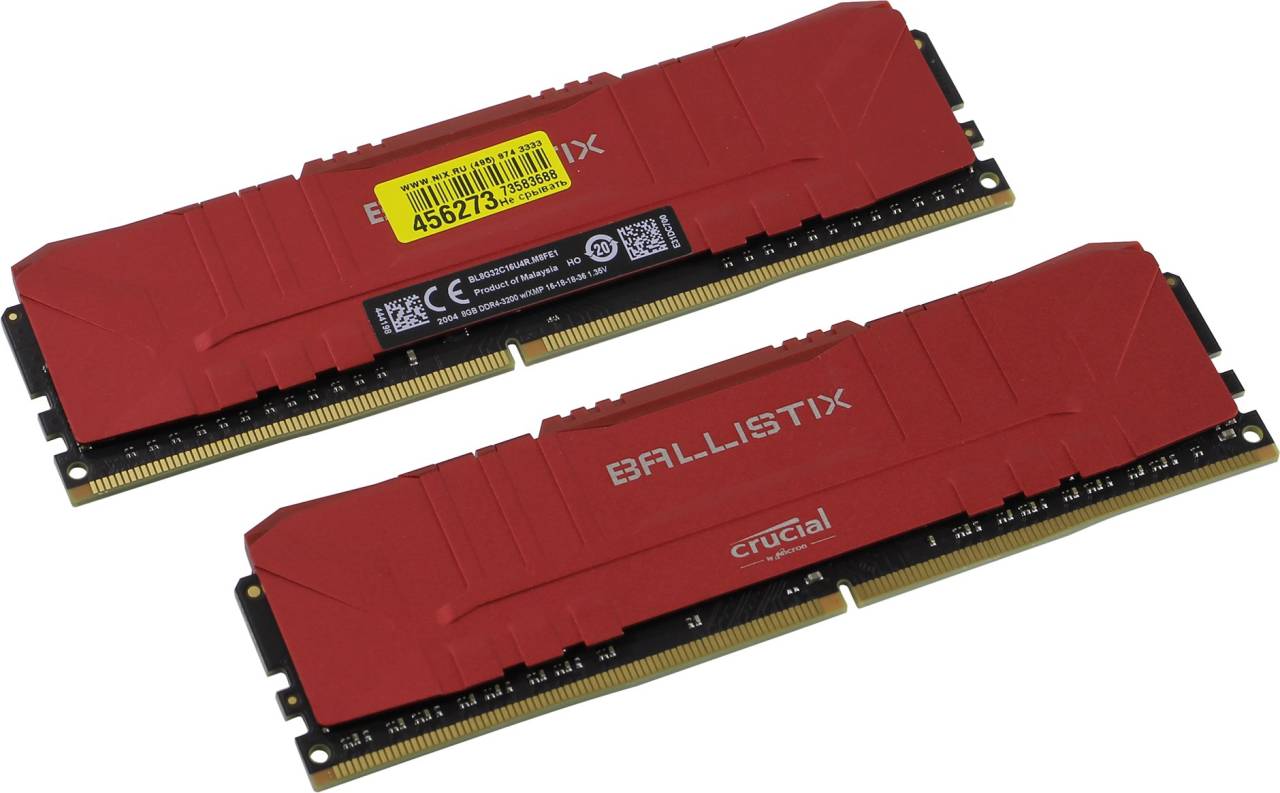    DDR4 DIMM 16Gb PC-28800 Crucial Ballistix [BL2K8G32C16U4R] KIT 2*8Gb