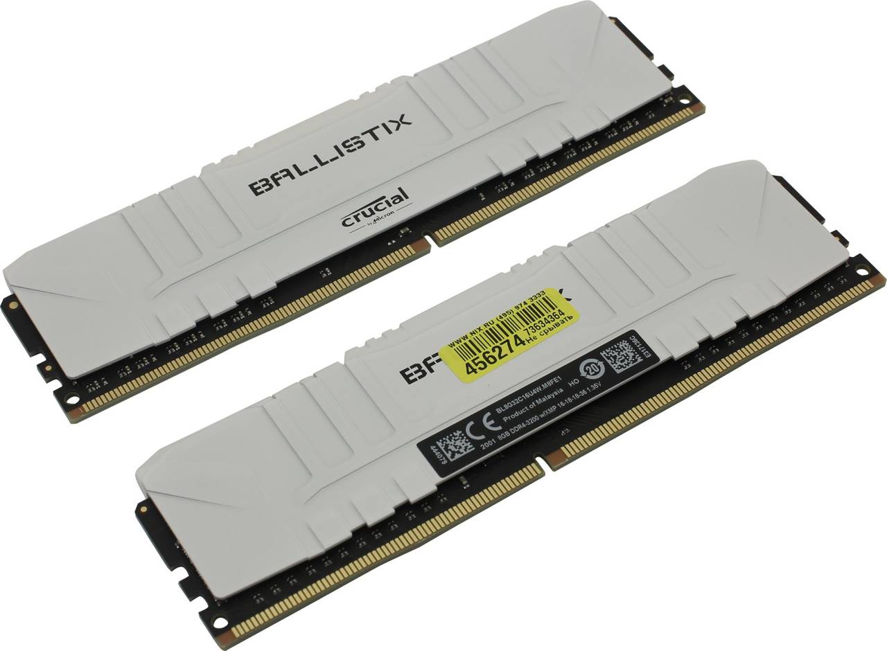    DDR4 DIMM 16Gb PC-25600 Crucial Ballistix [BL2K8G32C16U4W] KIT 2*8Gb