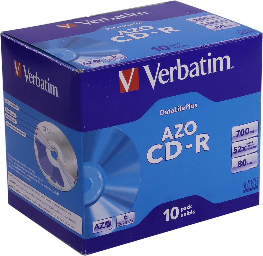     CD-R Verbatim 700Mb 52x speed [.10 ] [43327]