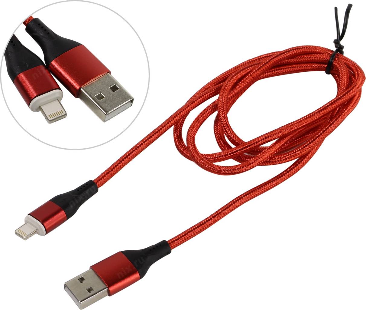купить Кабель USB 2.0 AM-- >съёмный магнитный Lightning 1м Jet.A [JA-DC49 1м Red]