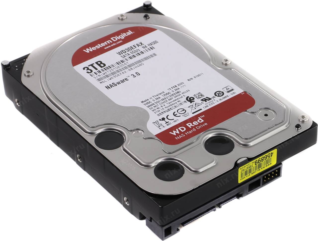 купить Жесткий диск 3 Tb SATA-III Western Digital Red [WD30EFAX] 3.5” 5400rpm 256Mb