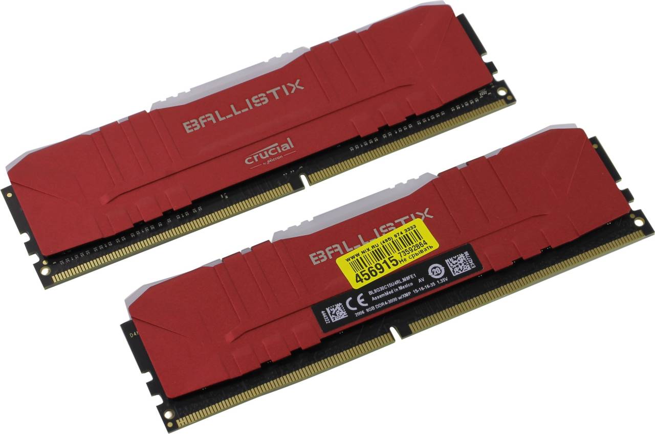    DDR4 DIMM 16Gb PC-24000 Crucial Ballistix [BL2K8G30C15U4RL] KIT 2*8Gb