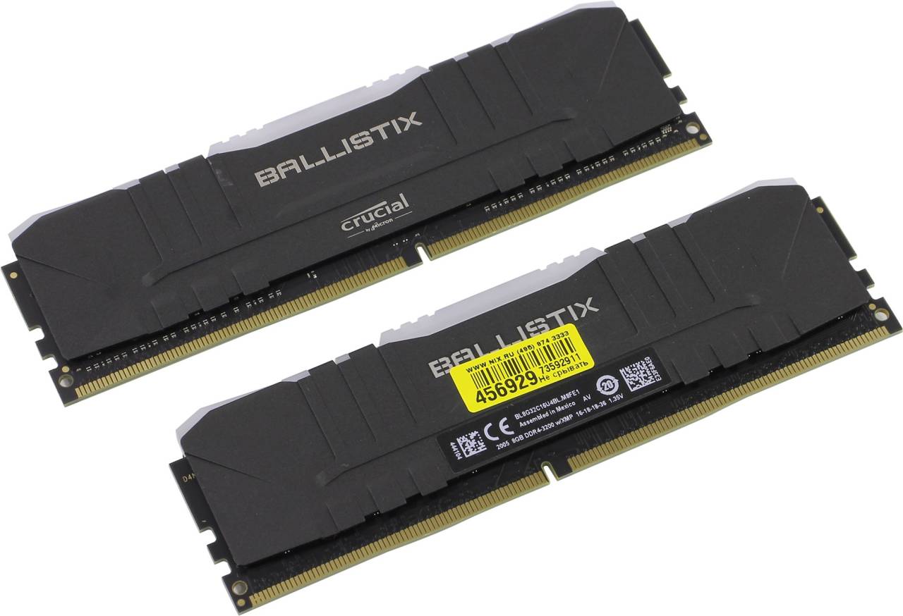    DDR4 DIMM 16Gb PC-25600 Crucial Ballistix [BL2K8G32C16U4BL] KIT 2*8Gb