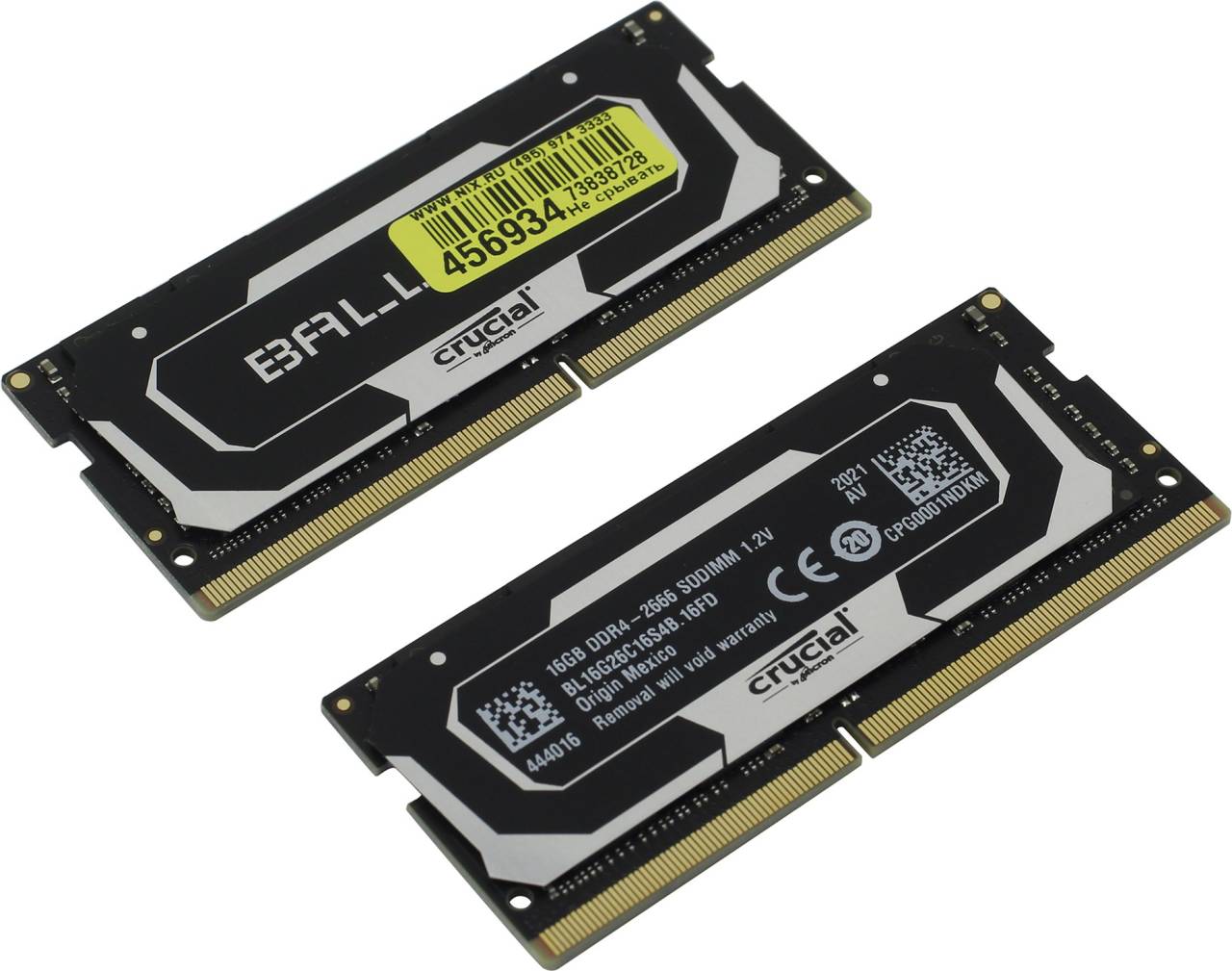   DDR4 SODIMM 32Gb PC-21300 Crucial Ballistix [BL2K16G26C16S4B] KIT 2*16Gb CL16(for No