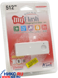   USB2.0   512Mb ADATA MyFlash with Fingerprint Access (FP1)