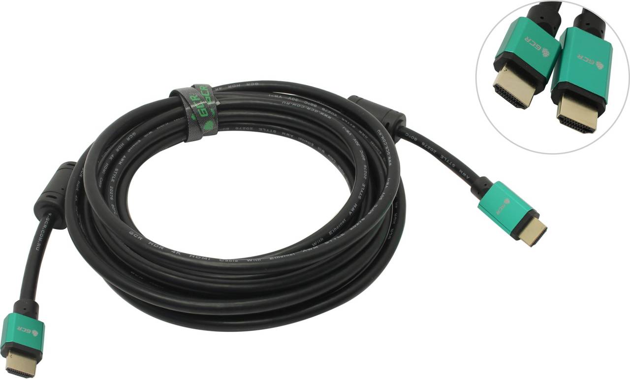 купить Кабель HDMI to HDMI (19M -19M)  5.0м активный v2.0 (2 фильтра) Greenconnect [GCR-51027]