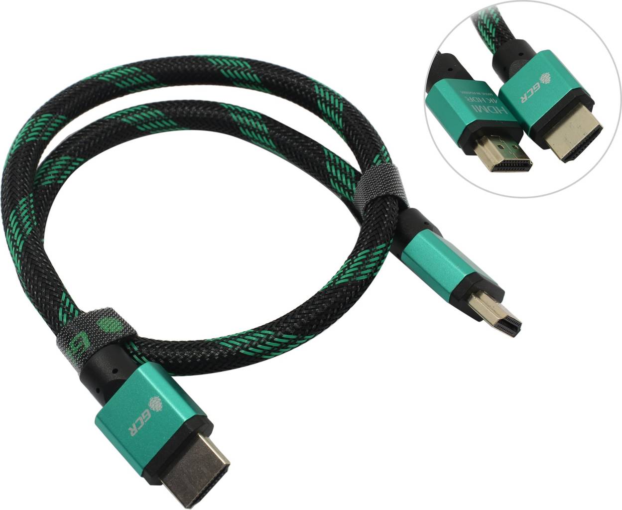 купить Кабель HDMI to HDMI (19M -19M)  0.5м ver2.0 Greenconnect [GCR-51484-0.5m]