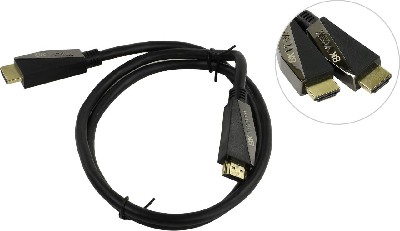 купить Кабель HDMI to HDMI (19M -19M)  1.0м ver2.1 VCOM [CG860-1м]