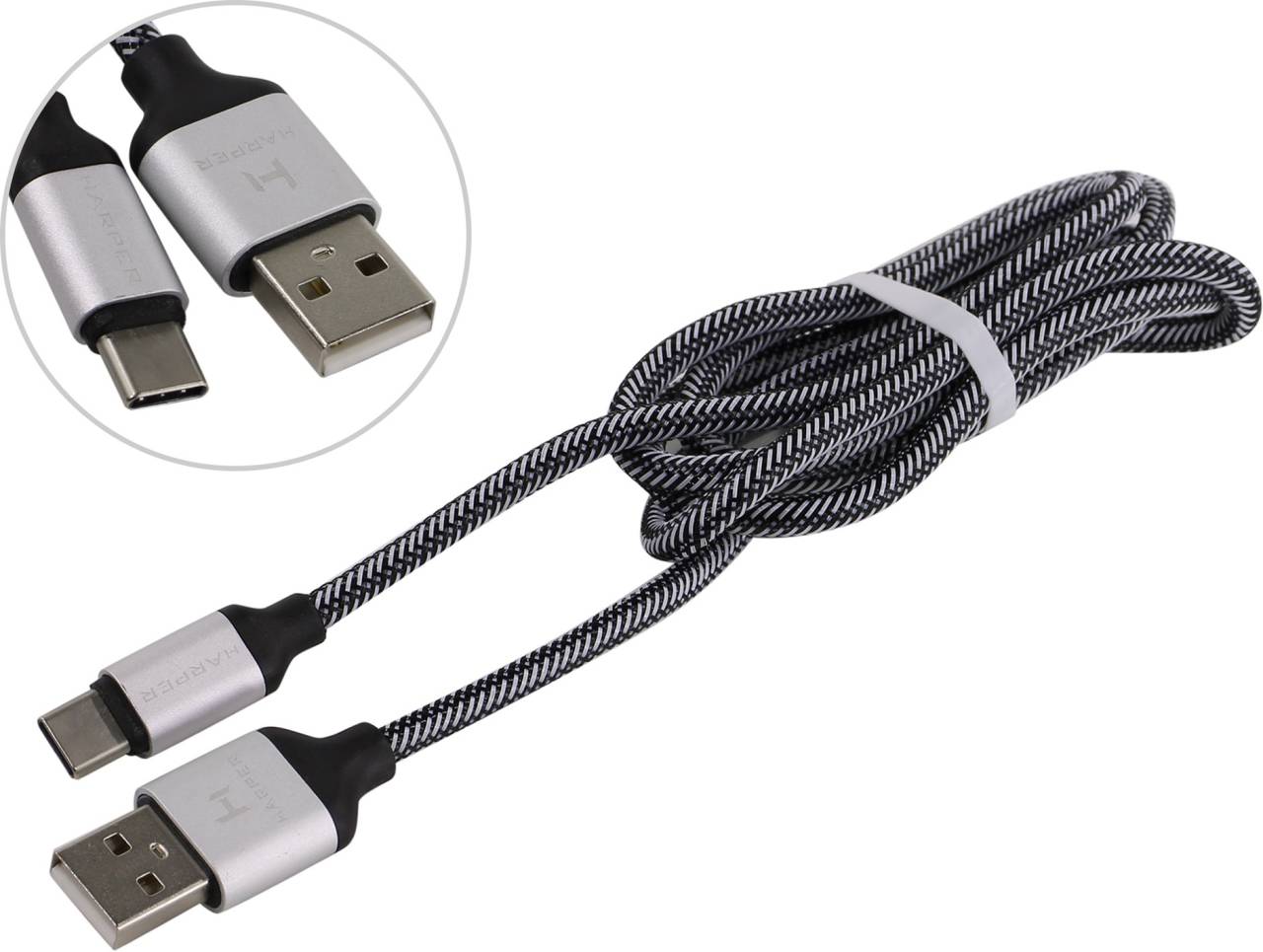 купить Кабель USB AM-- >USB-C 1м HARPER [BRCH-710 Silver]