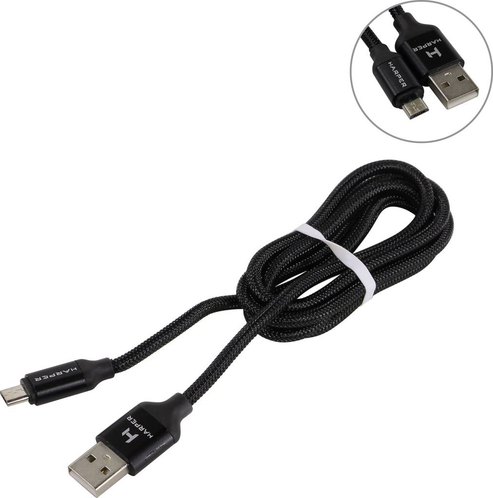   USB AM-- >micro-B 1 HARPER [BRCH-310 Black]