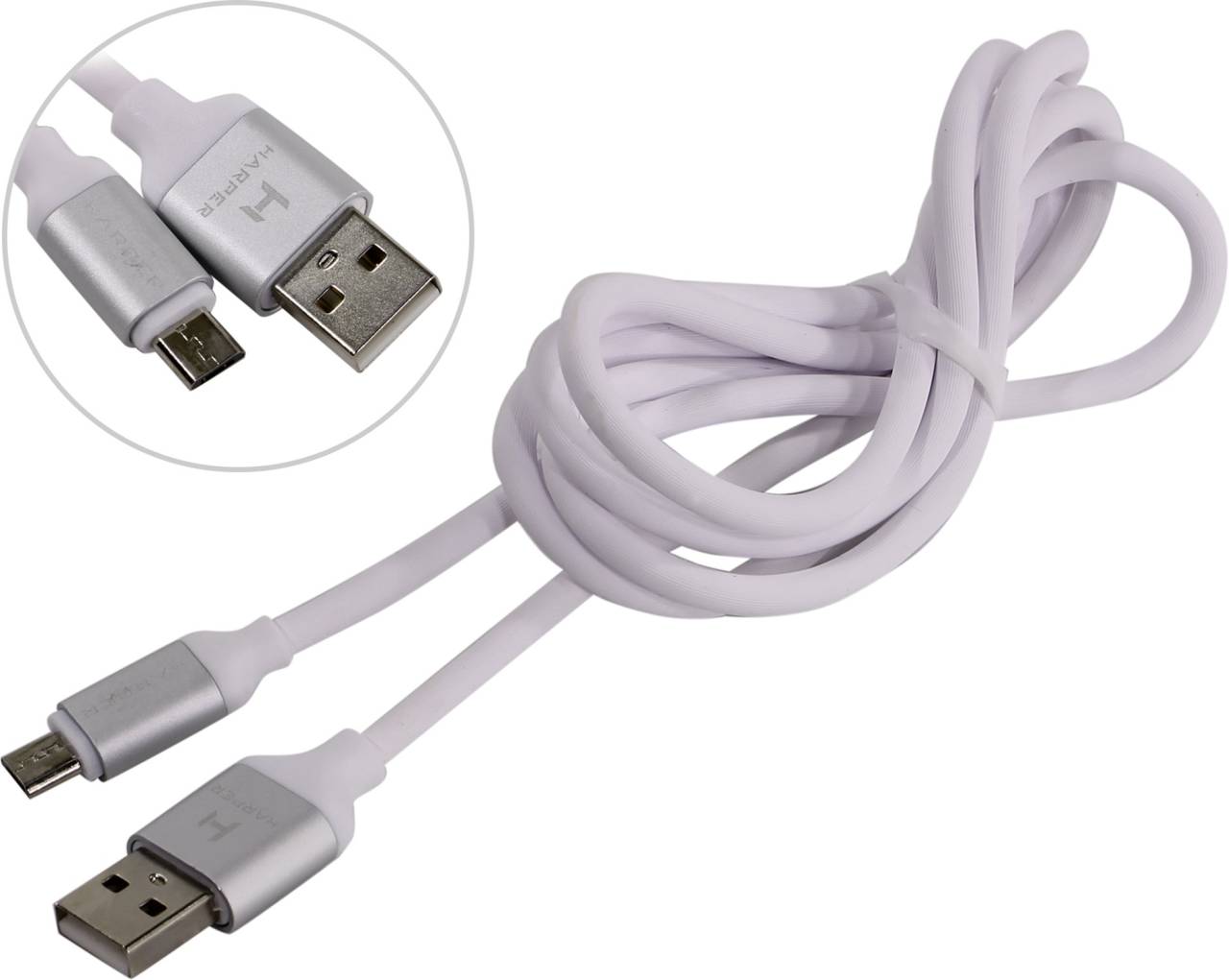  USB AM-- >micro-B 1 HARPER [SCH-330 White]