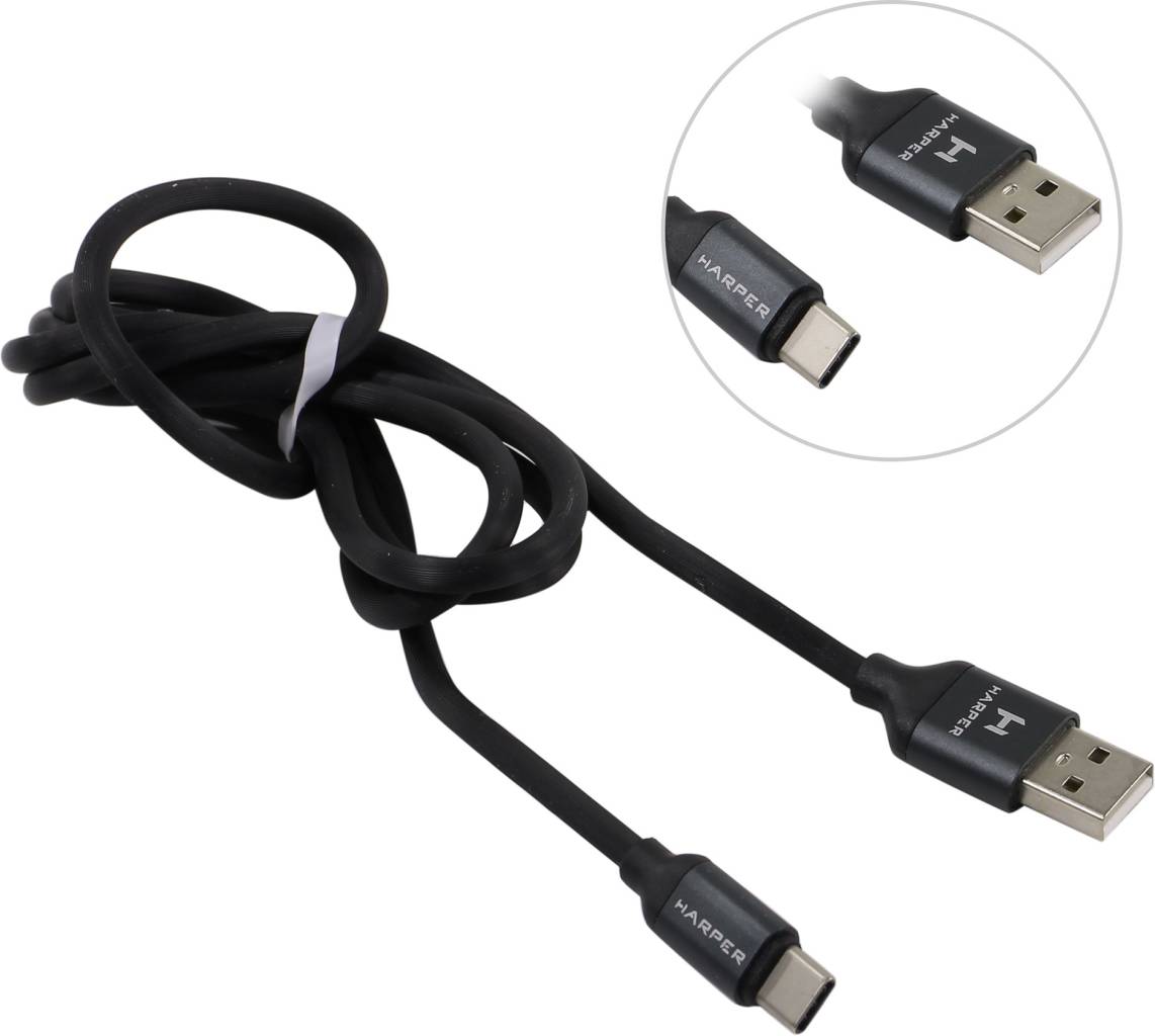   USB AM-- >USB-C 1 HARPER [SCH-730 Black]