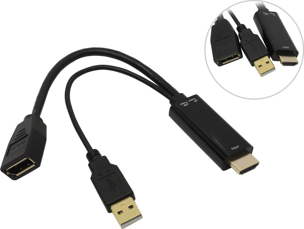  - HDMI (19M) - > DisplayPort (F),  USB Espada [Ehddp1526]