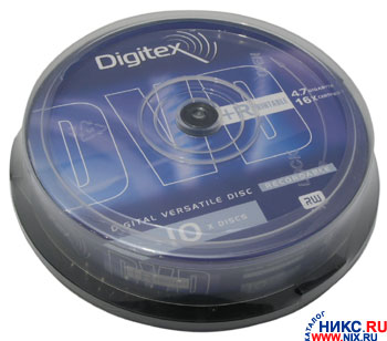   DVD+R Digitex 16x 4.7Gb ( 10 ) Cake Box, printable
