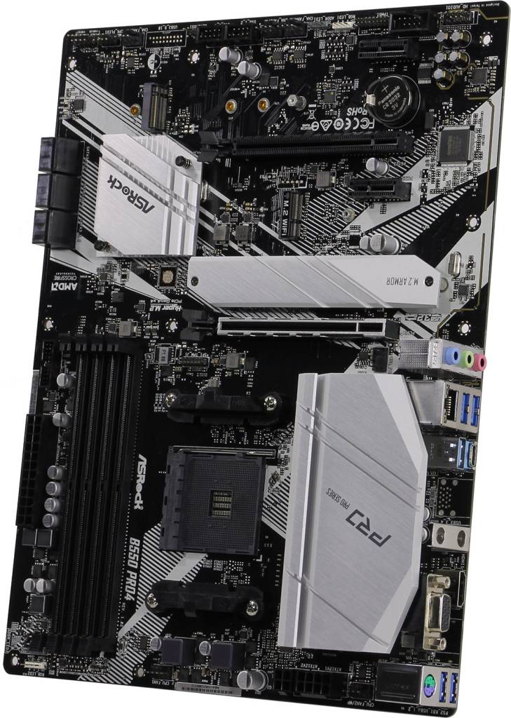    SocAM4 ASRock B550 PRO4 (RTL) [B550] 2xPCI-E Dsub+HDMI GbLAN SATA ATX 4DDR4