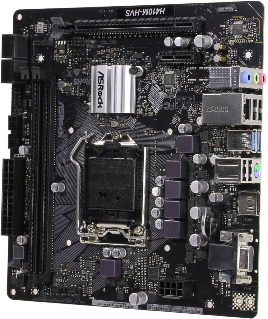    LGA1200 ASRock H410M-HVS(RTL)[H410]PCI-E Dsub+HDMI GbLAN SATA MicroATX 2DDR