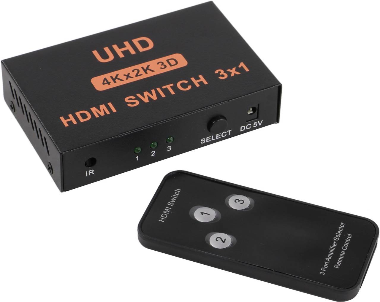   Orient [HS0301H-PS] HDMI Switcher (3in - > 1out, ver1.4, ) + ..