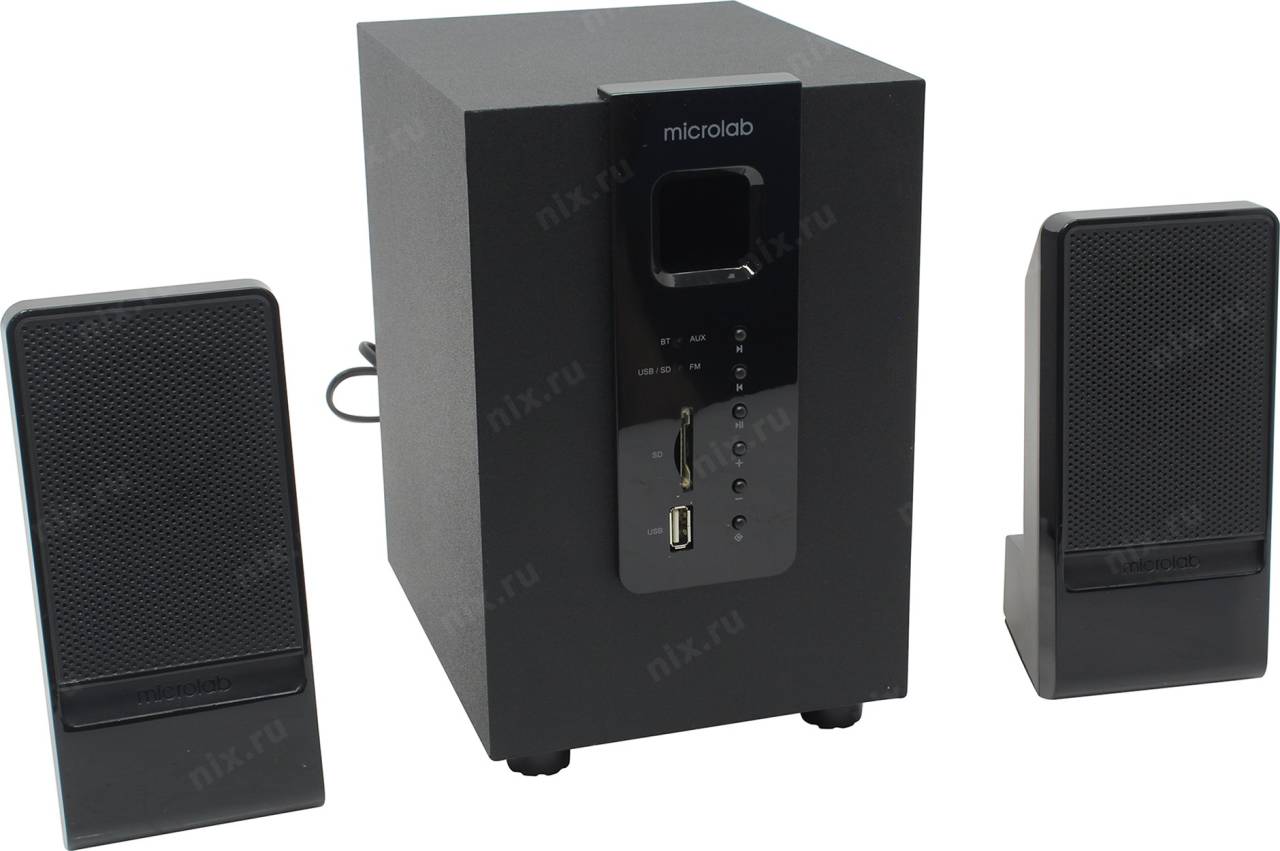   Microlab M-100BT [Black] (22.5W+Subwoofer 5W , Bluetooth, USB, SD, FM)