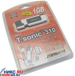   Transcend T.sonic 310 [TS1GMP310] (MP3/WMA Player, 1Gb, USB2.0, Li-Ion)