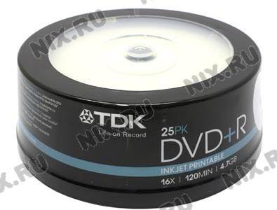   DVD+R TDK 16x 4.7Gb ( 25 ) Cake Box, printable