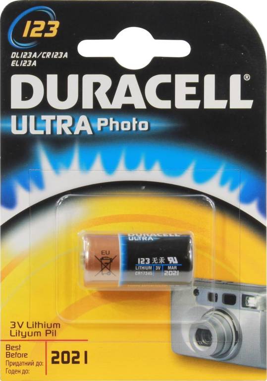  .    3v Duracell ULTRA DL123A Lithium, Photo