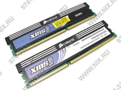    DDR3 DIMM  4Gb PC-10600 Corsair XMS3 [TW3X4G1333C9A] KIT2*2Gb