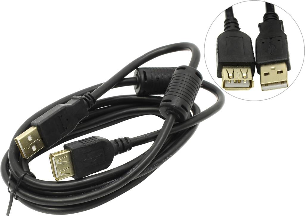 купить Кабель удлинитель USB 2.0 A-- >A 1.8м (2 фильтра) Defender [USB02-06 PRO/2] 87429