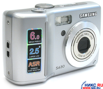    Samsung Digimax S630[Silver](6.0Mpx,35-105mm,3x,F2.8-7.1,JPG,16Mb+0Mb SD/SDHC/MMC,2.